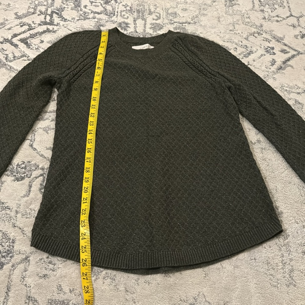 Loft Olive Green Sweater Size: Small/Medium - Picture 9 of 9